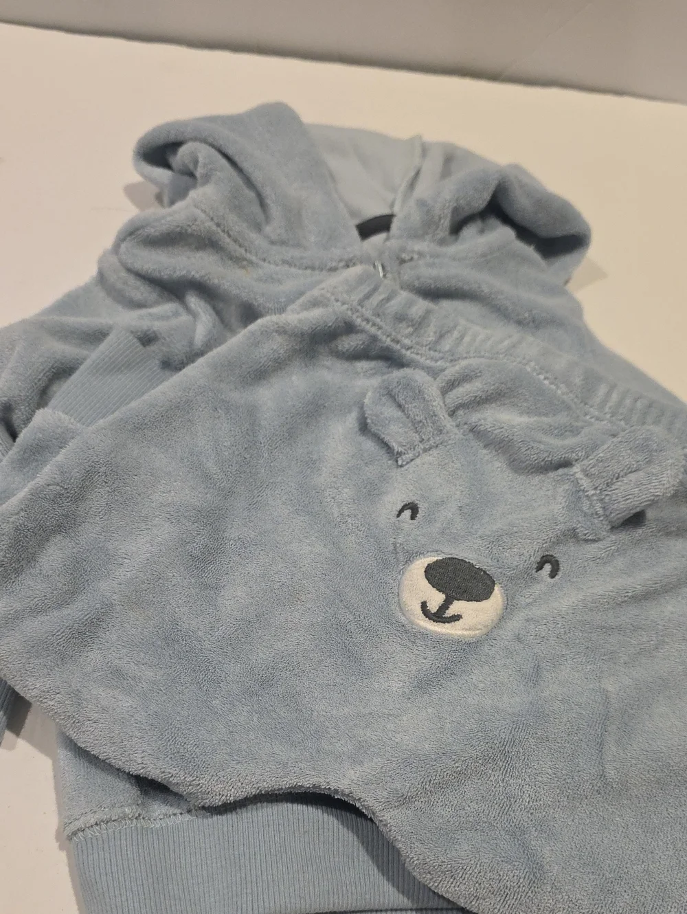 Carters Soft Light Blue Plush Baby Pants Size 6m